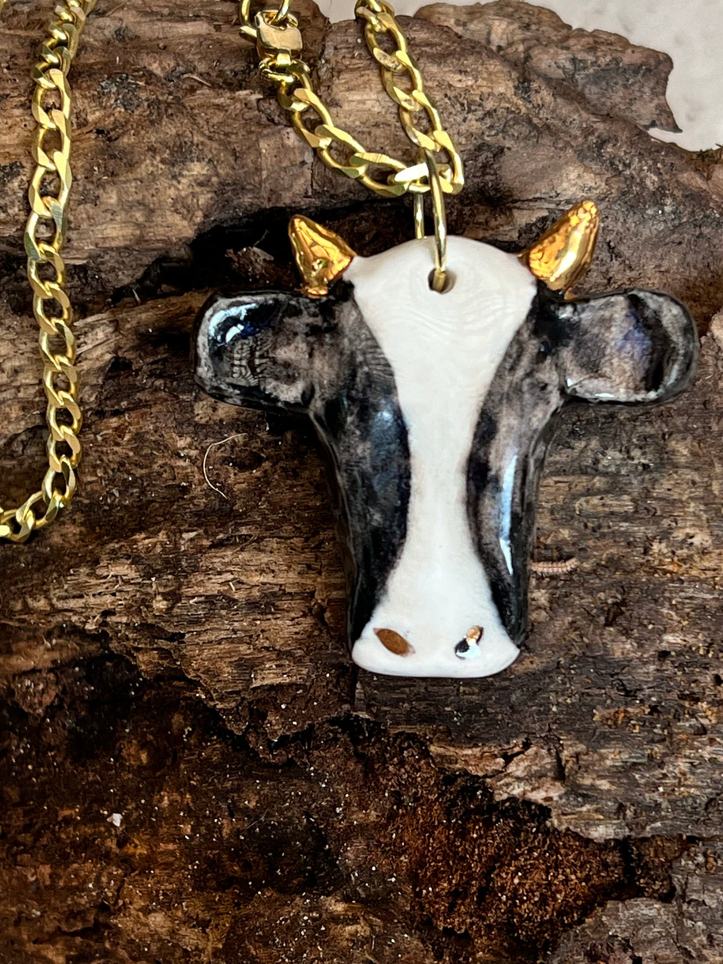 COLLAR PORCELAIN COW L